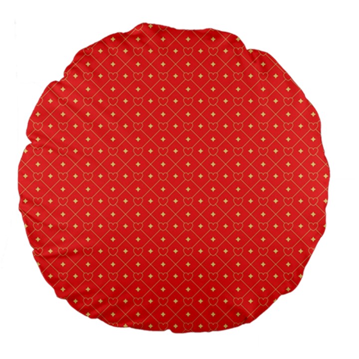 Decorative Retro Hearts Pattern  Large 18  Premium Flano Round Cushions