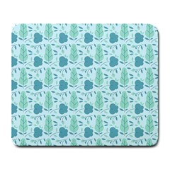 Flowers And Leaves Pattern Large Mousepads by TastefulDesigns