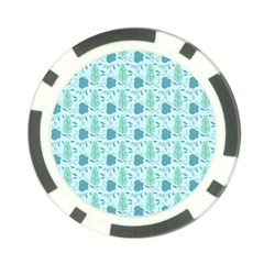 Flowers And Leaves Pattern Poker Chip Card Guard by TastefulDesigns