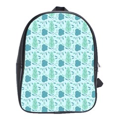 Flowers And Leaves Pattern School Bags(large)  by TastefulDesigns