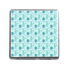 Flowers And Leaves Pattern Memory Card Reader (square) by TastefulDesigns