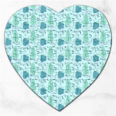 Seamless Floral Background  Jigsaw Puzzle (heart) by TastefulDesigns