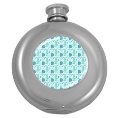 Seamless Floral Background  Round Hip Flask (5 Oz) by TastefulDesigns