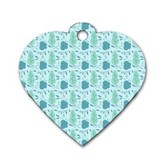 Seamless Floral Background  Dog Tag Heart (one Side) by TastefulDesigns