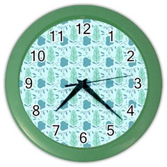 Seamless Floral Background  Color Wall Clocks by TastefulDesigns