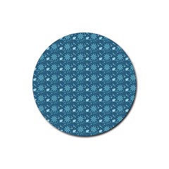 Seamless Floral Background  Rubber Round Coaster (4 Pack)  by TastefulDesigns