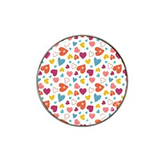 Colorful Bright Hearts Pattern Hat Clip Ball Marker by TastefulDesigns