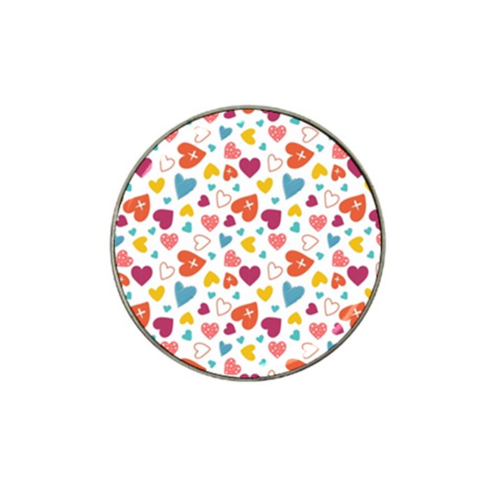 Colorful Bright Hearts Pattern Hat Clip Ball Marker