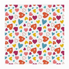 Colorful Bright Hearts Pattern Medium Glasses Cloth (2-side) by TastefulDesigns