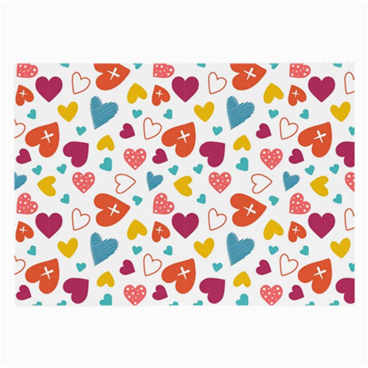 Colorful Bright Hearts Pattern Large Glasses Cloth