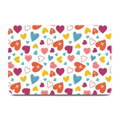 Colorful Bright Hearts Pattern Plate Mats by TastefulDesigns