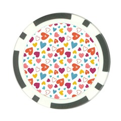 Colorful Bright Hearts Pattern Poker Chip Card Guard by TastefulDesigns