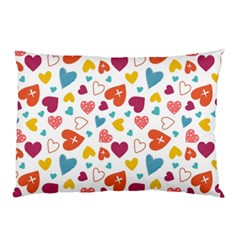 Colorful Bright Hearts Pattern Pillow Case by TastefulDesigns