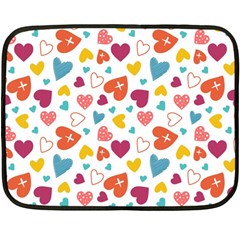 Colorful Bright Hearts Pattern Double Sided Fleece Blanket (mini)  by TastefulDesigns