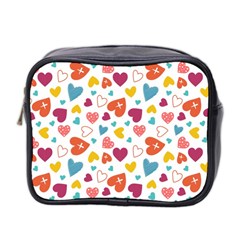 Colorful Bright Hearts Pattern Mini Toiletries Bag 2-side by TastefulDesigns