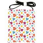 Colorful Bright Hearts Pattern Shoulder Sling Bags Front