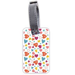 Colorful Bright Hearts Pattern Luggage Tags (one Side)  by TastefulDesigns