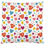 Colorful Bright Hearts Pattern Large Cushion Case (Two Sides) Front