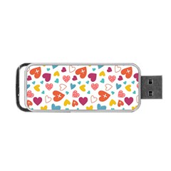 Colorful Bright Hearts Pattern Portable Usb Flash (one Side) by TastefulDesigns