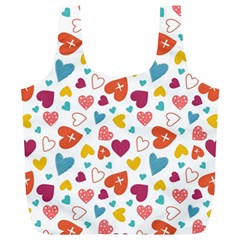 Colorful Bright Hearts Pattern Full Print Recycle Bags (l)  by TastefulDesigns