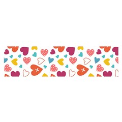 Colorful Bright Hearts Pattern Satin Scarf (oblong) by TastefulDesigns