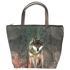 Awesome Wolf In The Night Bucket Bags by FantasyWorld7