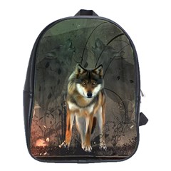 Awesome Wolf In The Night School Bags (xl)  by FantasyWorld7