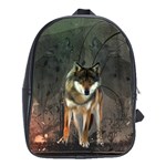 Awesome Wolf In The Night School Bags (XL)  Front