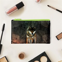 Awesome Wolf In The Night Cosmetic Bag (xs) by FantasyWorld7