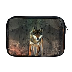 Awesome Wolf In The Night Apple Macbook Pro 17  Zipper Case by FantasyWorld7