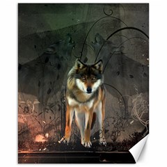 Awesome Wolf In The Night Canvas 16  X 20   by FantasyWorld7