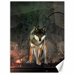 Awesome Wolf In The Night Canvas 36  X 48   by FantasyWorld7