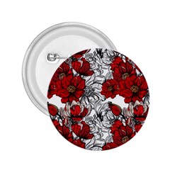 Hand Drawn Red Flowers Pattern 2 25  Buttons by TastefulDesigns