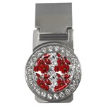 Hand Drawn Red Flowers Pattern Money Clips (CZ)  Front