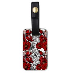 Hand Drawn Red Flowers Pattern Luggage Tags (one Side)  by TastefulDesigns