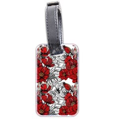 Hand Drawn Red Flowers Pattern Luggage Tags (two Sides) by TastefulDesigns