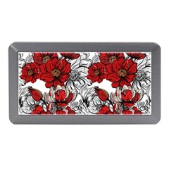 Hand Drawn Red Flowers Pattern Memory Card Reader (mini) by TastefulDesigns