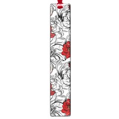 Hand Drawn Red Flowers Pattern Large Book Marks by TastefulDesigns