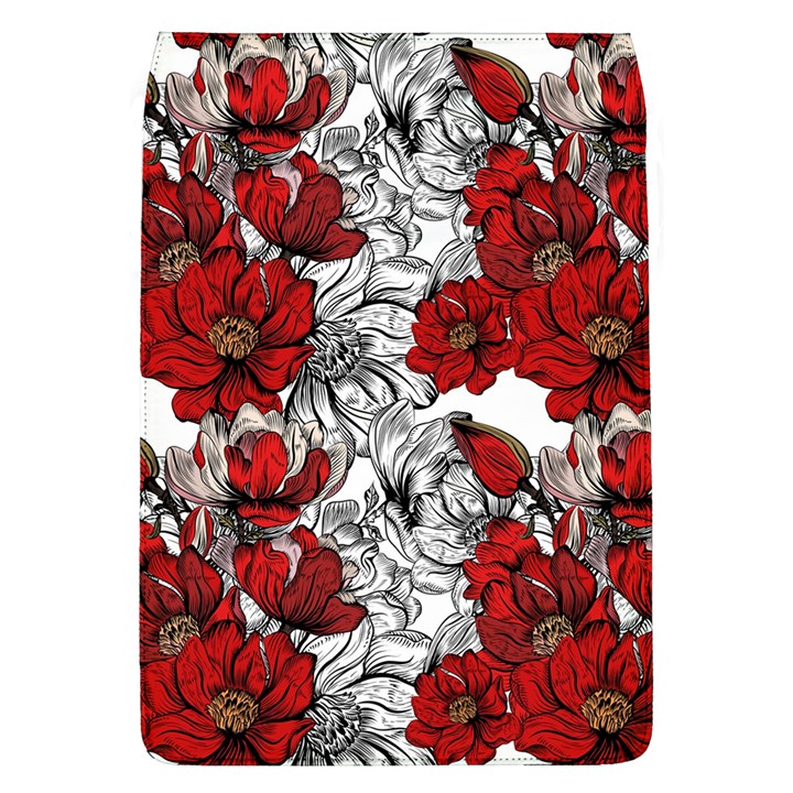 Hand Drawn Red Flowers Pattern Flap Covers (L) 