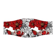 Hand Drawn Red Flowers Pattern Stretchable Headband by TastefulDesigns