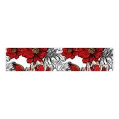 Hand Drawn Red Flowers Pattern Velvet Scrunchie by TastefulDesigns