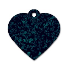 Leaf Pattern Dog Tag Heart (two Sides) by berwies