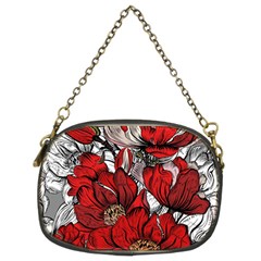 Red Flowers Pattern Chain Purses (two Sides)  by TastefulDesigns