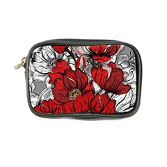 Red Flowers Pattern Coin Purse by TastefulDesigns