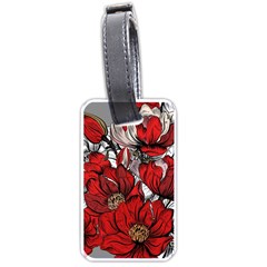 Red Flowers Pattern Luggage Tags (one Side)  by TastefulDesigns