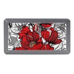 Red Flowers Pattern Memory Card Reader (mini) by TastefulDesigns