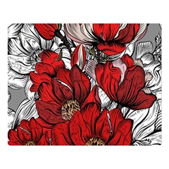 Red Flowers Pattern Double Sided Flano Blanket (large)  by TastefulDesigns