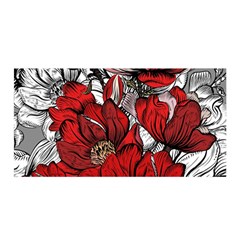 Red Flowers Pattern Satin Wrap by TastefulDesigns