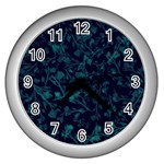 leaf pattern Wall Clocks (Silver)  Front