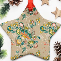 Hand Drawn Batik Floral Pattern Ornament (star) by TastefulDesigns